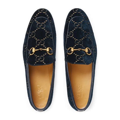 gucci blue velvet jordaan loafers|gucci jordaan fur loafer.